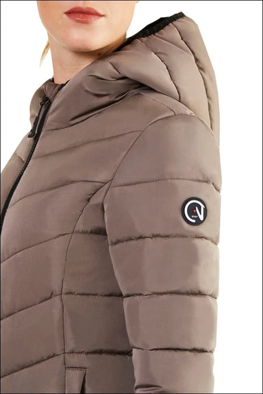 Ego7 Womens Febe Short Padded Jacket with Hood - Turtledove