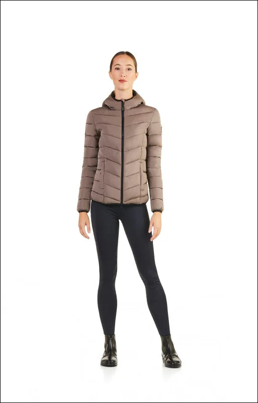 Ego7 Womens Febe Short Padded Jacket with Hood - Turtledove