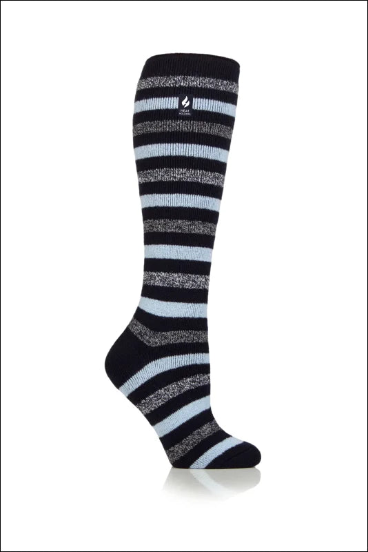 Enfield Stripe Heat Holders Long Socks - Navy