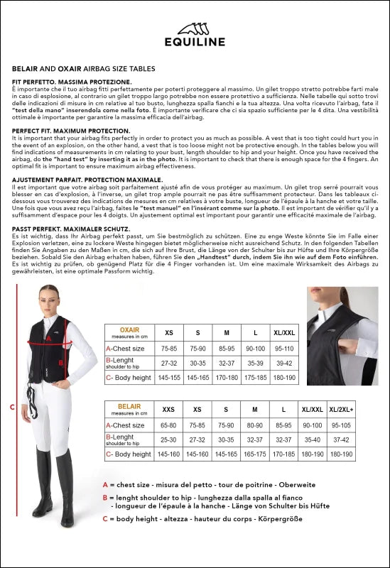 Equiline Belair Unisex Air Vest - Navy