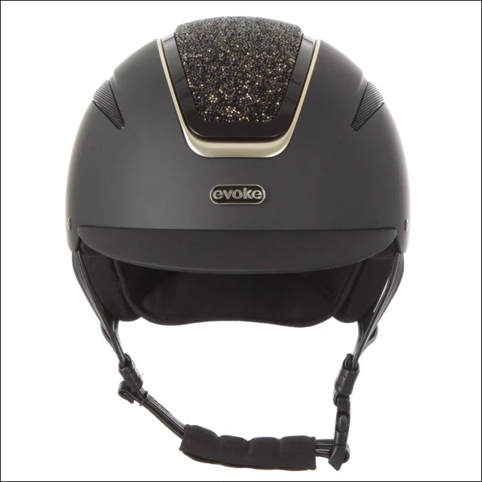 Evoke Callisto Classic Peak Riding Helmet - Black/Black