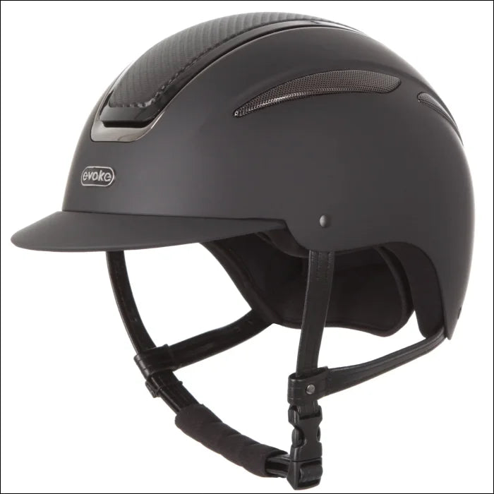 Evoke Callisto Classic Peak Riding Helmet - Black