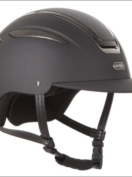 Evoke Callisto Classic Peak Riding Helmet - Black Carbon/Gunmetal