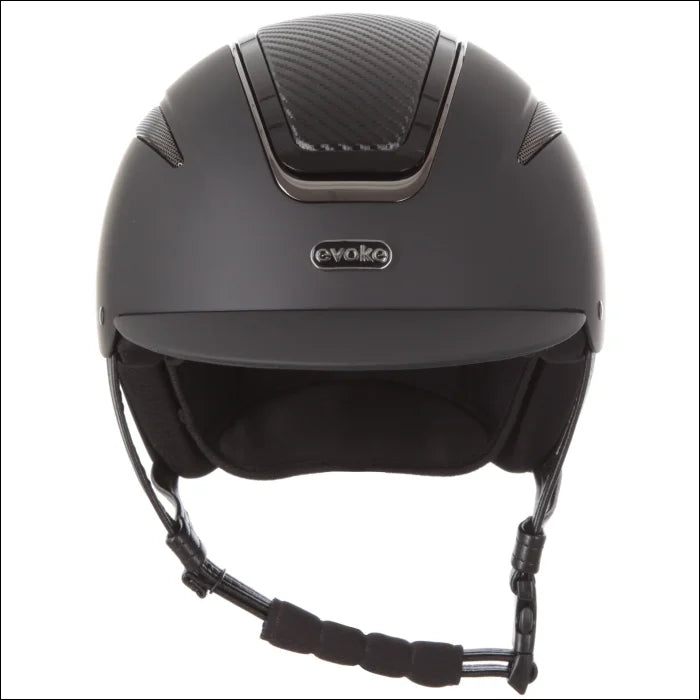 Evoke Callisto Classic Peak Riding Helmet - Black