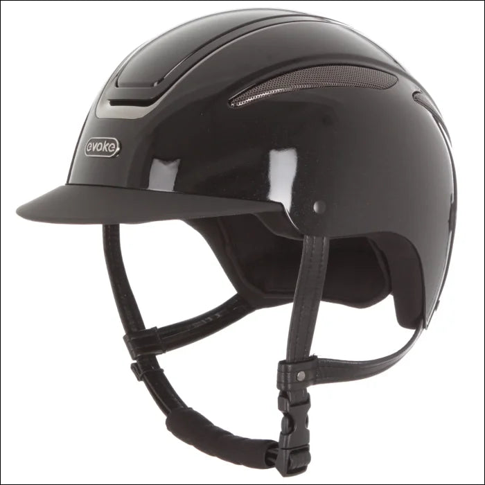 Evoke Callisto Classic Peak Riding Helmet - Black
