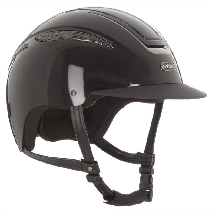 Evoke Callisto Classic Peak Riding Helmet - Black