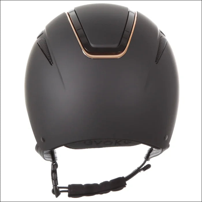Evoke Callisto Classic Peak Riding Helmet - Black/Rose Gold