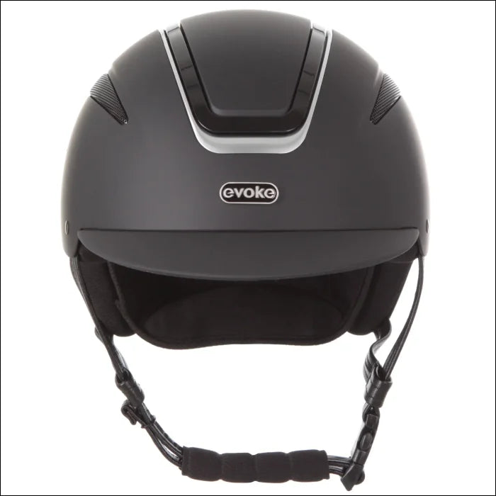 Evoke Callisto Classic Peak Riding Helmet - Black/Silver