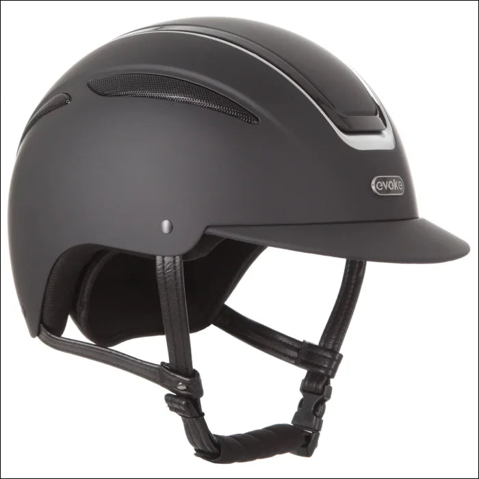 Evoke Callisto Classic Peak Riding Helmet - Black/Silver