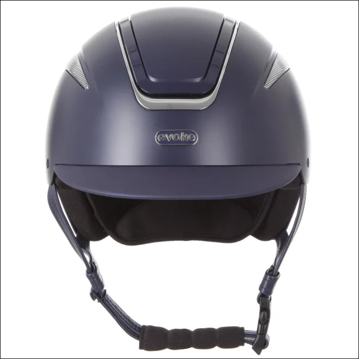 Evoke Callisto Classic Peak Riding Helmet - Navy/Chrome