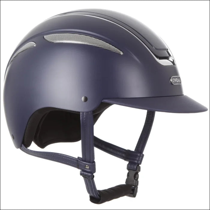 Evoke Callisto Classic Peak Riding Helmet - Navy/Chrome
