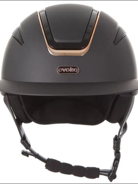 Evoke Callisto Wide Peak Riding Helmet - Black/Rose Gold