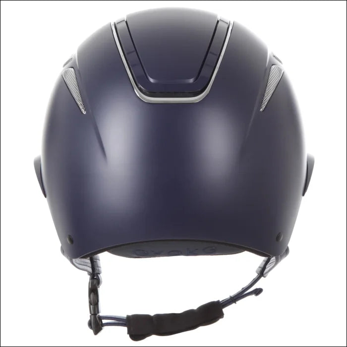 Evoke Callisto Wide Peak Riding Helmet - Navy/Chrome