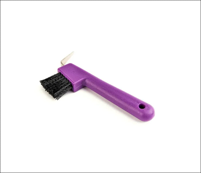 EZI-GROOM Hoof Pick with Brush - Purple