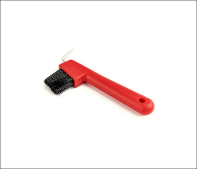 EZI-GROOM Hoof Pick with Brush - Red