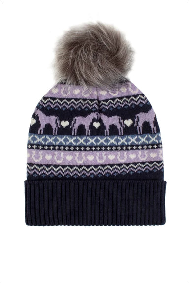 Fika Junior Fairisle Pom Hat - navy-2