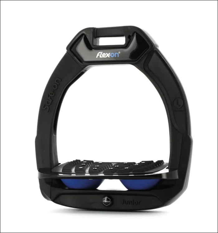 Flex-On Safe-On Junior Stirrups - Black/Grey/Blue