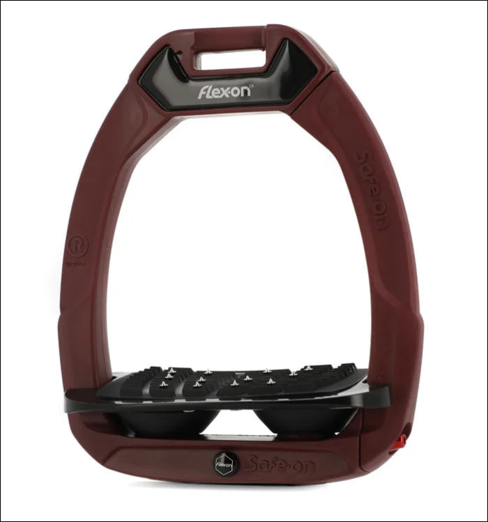 Flex-On Safe-On Stirrups - Adults - Burgundy-Black-Burgundy