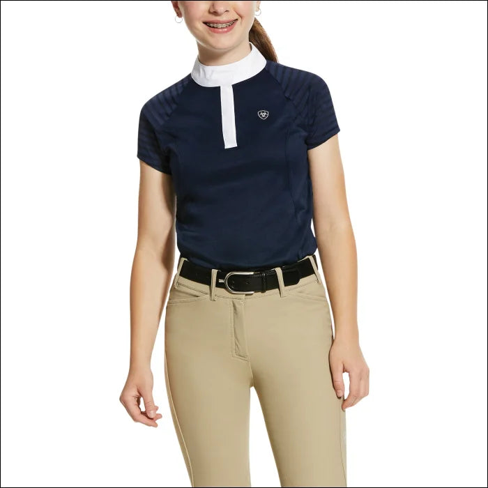 Girlong Sleeve Aptos Vent Short Show Shirt - Navy