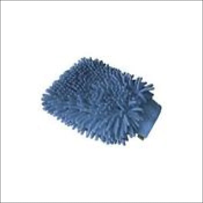 H-T Chenille Grooming Mitt Blue