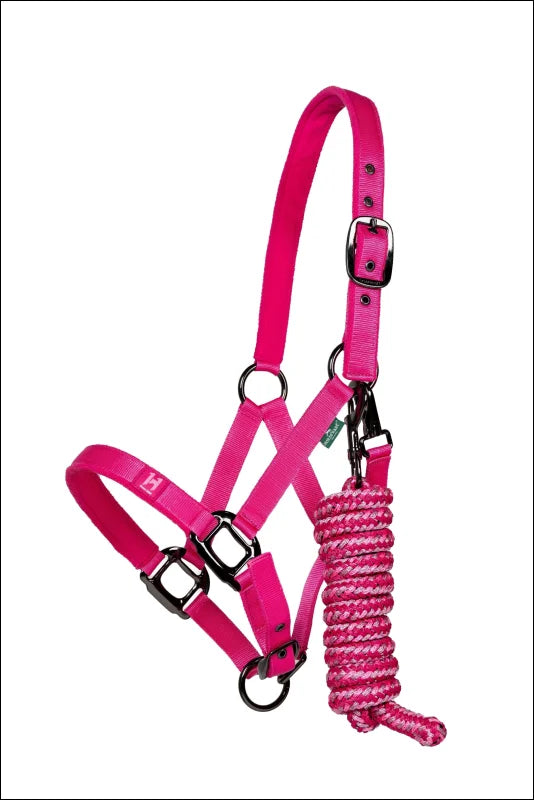 Horseware Newmarket Headcollar & Leadrope - Pink / Pony