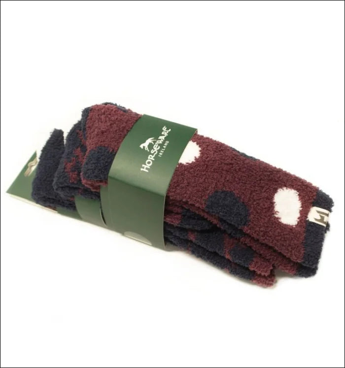 Horseware Softie Socks 3pk - Burgundy/Navy / 29-35