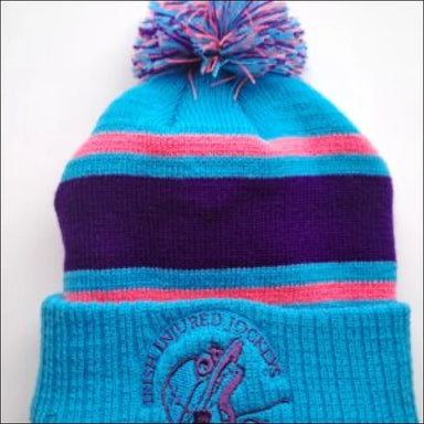 IJF Bobble Hat Blue/Pink/Purple