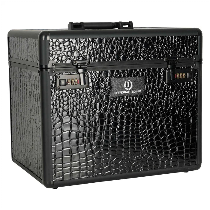 Imperial Riding Grooming Box IRHShiny - Black-Croco