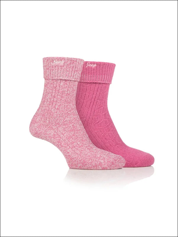 Ladies Jeep Socks 2 pack - Cerise