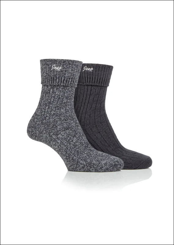 Ladies Jeep Socks 2 pack - Charcoal