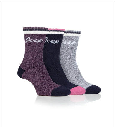 Ladies Jeep Socks 3 pack - Navy