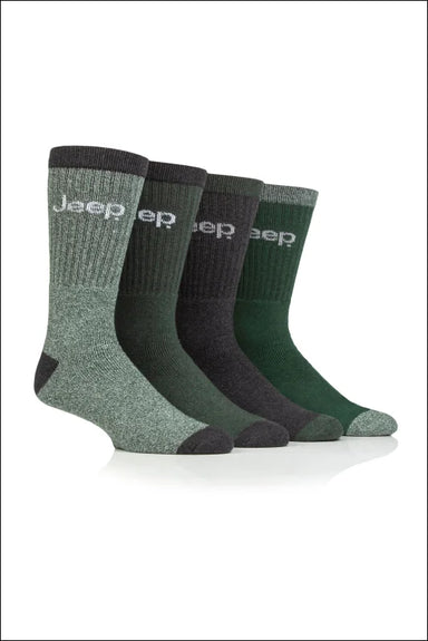 Mens Jeep Socks 4 pack - Green