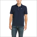 Ariat Mens Medal Short Sleeve Polo - Navy