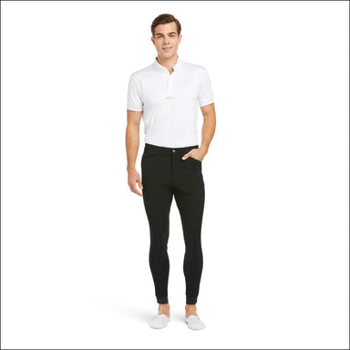 Mens Tri Factor Grip Knee Patch Breeches - Black