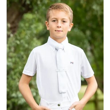Mini Antonio Boys Short Sleeve Tie Shirt - White