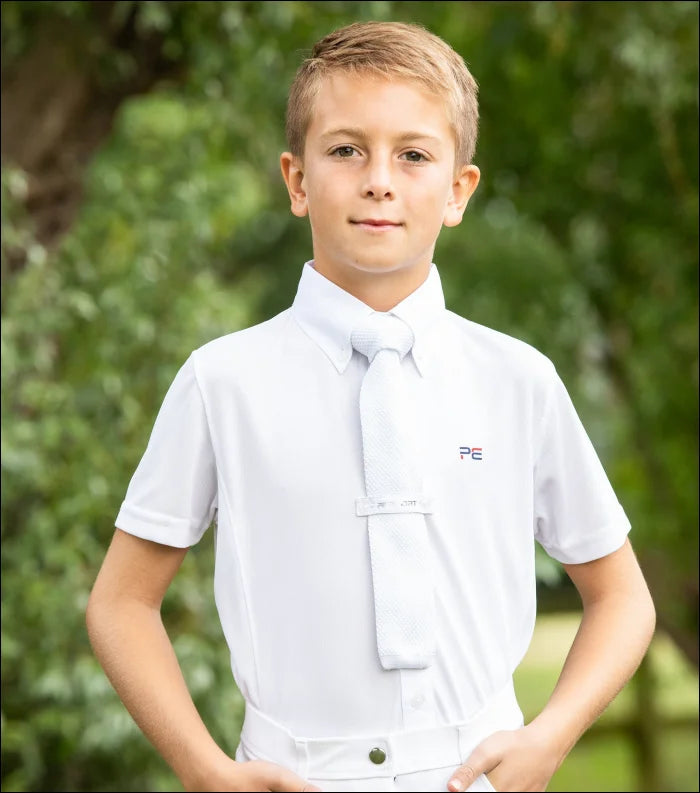 Mini Antonio Boys Short Sleeve Tie Shirt - White