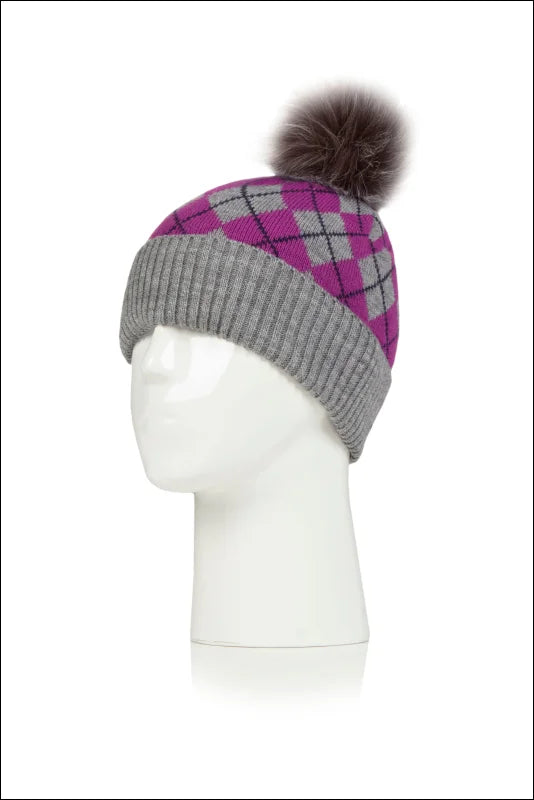 Norden Adults Argyle Pom Hat