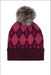 Norden Adults Argyle Pom Hat - Pink