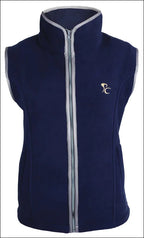 PC Racewear Paddock Fleece Gilet with Grey Trim - Navy