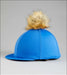 PE Jersey Hat Silk with Faux Fur Pom Wine - Blue