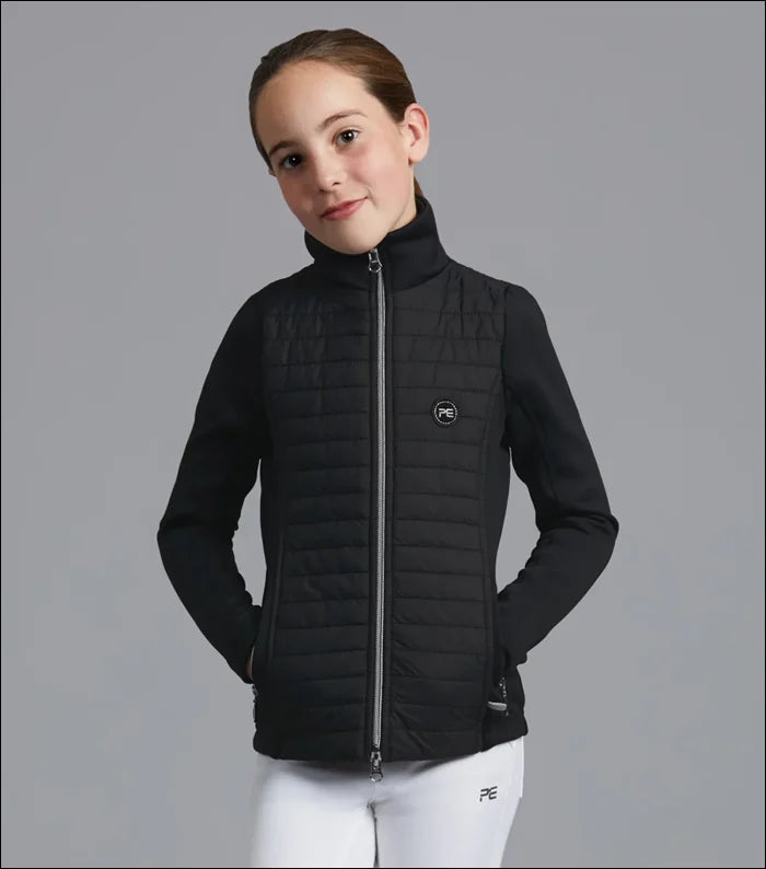 PE Mini Elena Girls Hybrid Riding Jacket - Black / 5-6 years