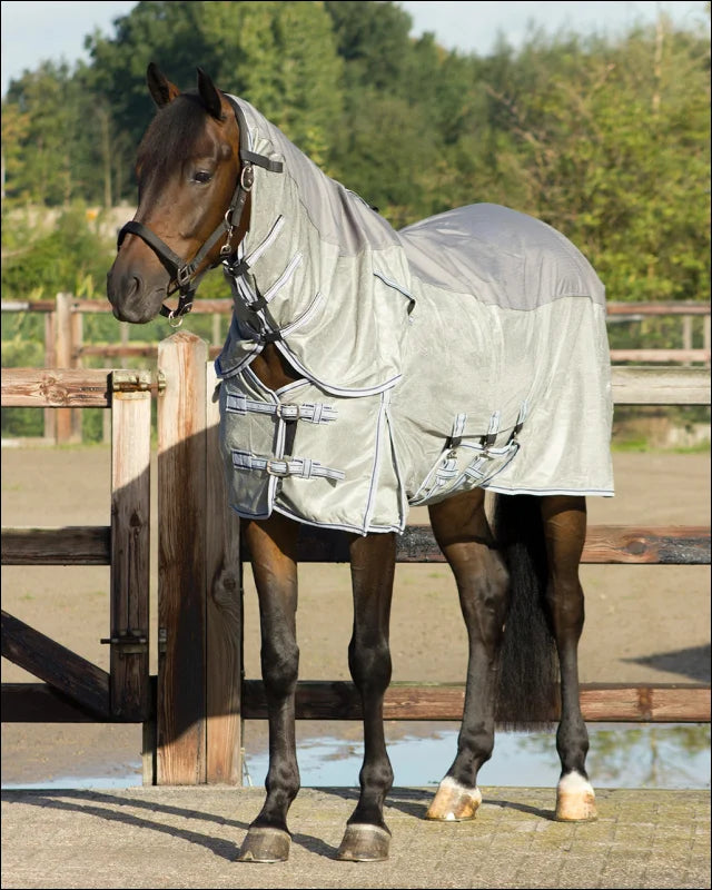 QHP Combo Fly Rug Waterproof Back - Grey