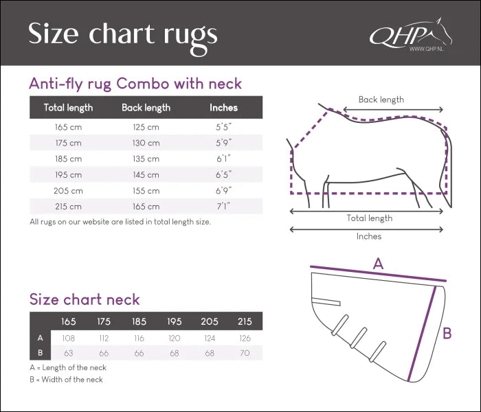 QHP Combo Fly Rug Waterproof Back - Grey