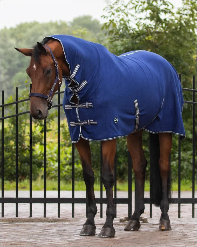 QHP Fleece Rug With Neck - Blue