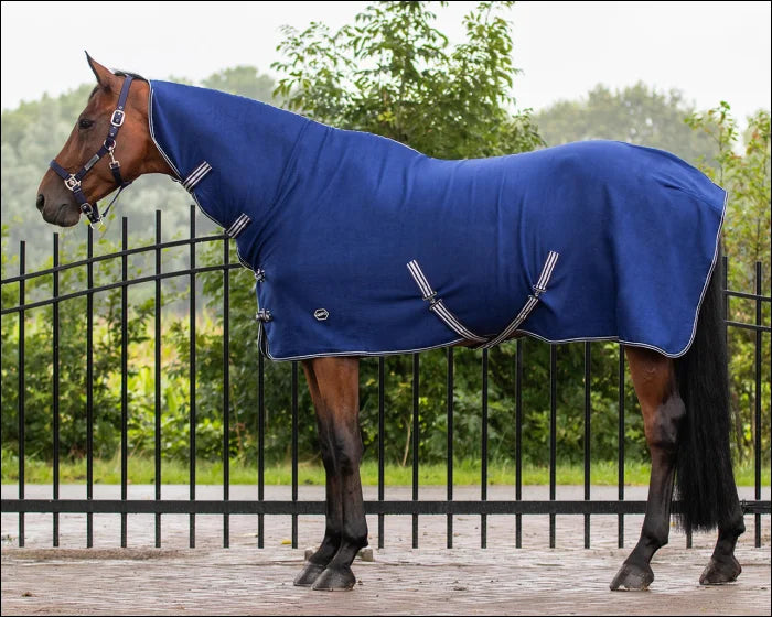 QHP Fleece Rug With Neck - Blue