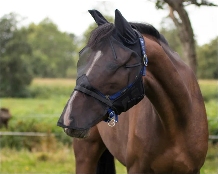QHP Fly Mask with Detachable Nose - Black