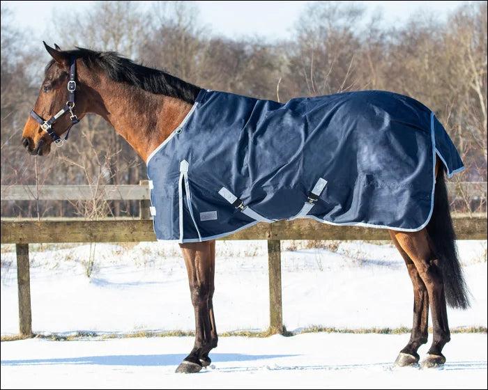 QHP Light Weigh Turn Out Rug. 600D With Fleece - Blue