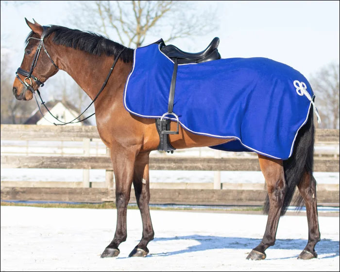 QHP Ornamental Exercise Fleece Rug - XL / Blue