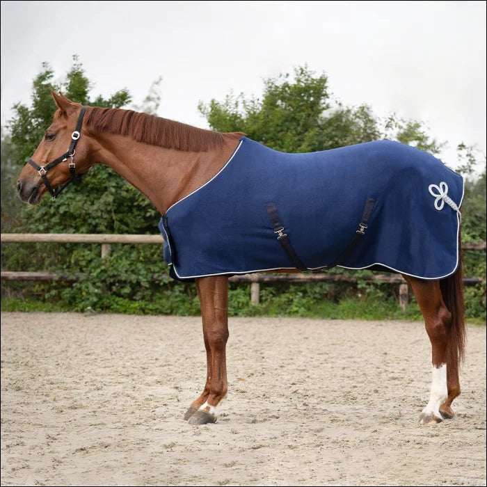 QHP Show Fleece Ornament Rug - 50 / Navy/Silver