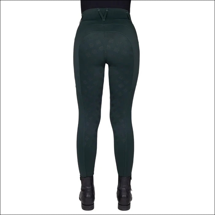 QHP Womens Avelie Full Grip Riding Tights - Jungle Green